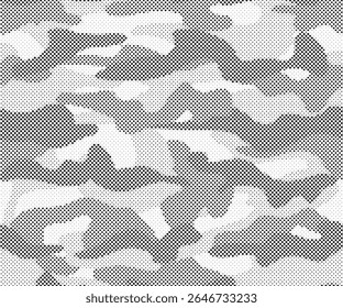 Camuflagem sem emenda padrão abstrato de meio-tom, Camuflagem militar repete projeto padrão para o fundo do Exército, impressão de roupas, tecidos, textura de camisa de esporte, papel de parede e papel de embalagem impressão