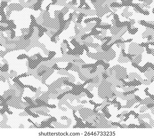 Camuflagem sem emenda padrão abstrato de meio-tom, Camuflagem militar repete projeto padrão para o fundo do Exército, impressão de roupas, tecidos, textura de camisa de esporte, papel de parede e papel de embalagem impressão