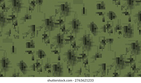 Seamless Camouflage halftone square abstract pattern, Military Camouflage repeat pattern design for Army background, printing clothes, fabrics, sport jersey texture, wallpaper and wrapping paper print