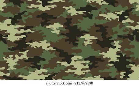 Seamless camouflage imitating the texture of the forest. Military masking.