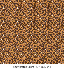 Seamless Camouflage Leopard Print  / Vector Illustration / Golden Brown Background / Global Colors saved in Swatch Panel