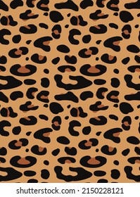 Seamless camouflage leopard vector pattern, print for textiles. wild cat skin