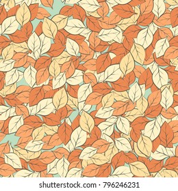 Seamless camouflage made from multi-colored leaves. Fashionable drawing.