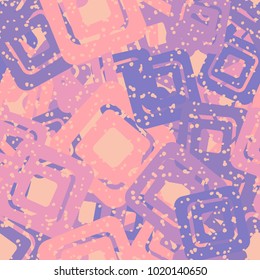 Seamless camouflage made of randomly scribbled colored rounded squares.