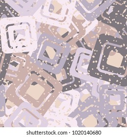 Seamless camouflage made of randomly scribbled colored rounded squares.