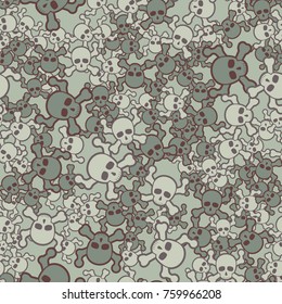 Seamless camouflage made of skulls and bones.