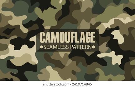 nahtlose Tarnung militärischer Muster Hintergrund für Militärkleidung , Textilien , Tapeten , Kleidung und Textur, Vektordesign