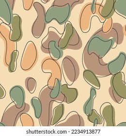 Seamless camouflage modern pattern vector texture, background for print clothes, paper, fabric