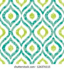 Seamless Camouflage Ogee in Ikat Weave Background Pattern