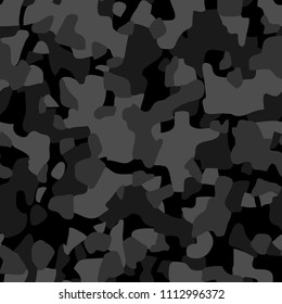 Seamless camouflage pattern. Abstract classic camo military texture background. Vector illustration.