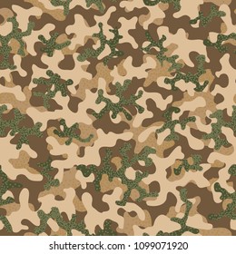 Seamless camouflage pattern. Abstract exotic floral military background. Camouflage seamless pattern for army, navy, hunting, fashion cloth textile. Color modern soldier . Vector facric texture. 
