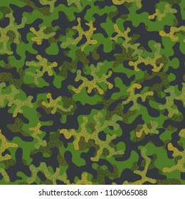 Seamless camouflage pattern. Abstract exotic floral military background. Camouflage seamless pattern for army, navy, hunting, fashion cloth textile. Color modern soldier . Vector facric texture. 