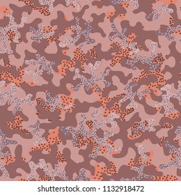 Seamless camouflage pattern. Abstract exotic floral military background. Camouflage seamless pattern for army, navy, hunting, fashion cloth textile. Color modern soldier . Vector facric texture. 