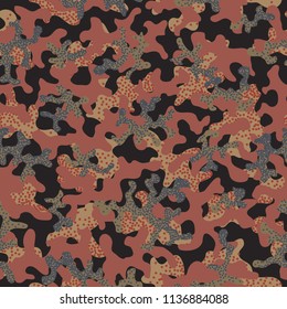 Seamless camouflage pattern. Abstract exotic floral military background. Camouflage seamless pattern for army, navy, hunting, fashion cloth textile. Color modern soldier . Vector facric texture. 