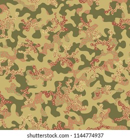 Seamless camouflage pattern. Abstract exotic floral military background. Camouflage seamless pattern for army, navy, hunting, fashion cloth textile. Color modern soldier . Vector facric texture. 