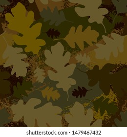 Seamless camouflage pattern. Abstract forest background.