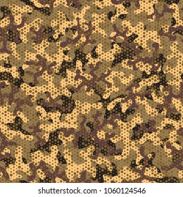 Seamless camouflage pattern.  Abstract military soldier background. Camouflage seamless pattern for army, navy, hunting, fashion cloth textile. Colorful modern soldier style. Vector facric texture.