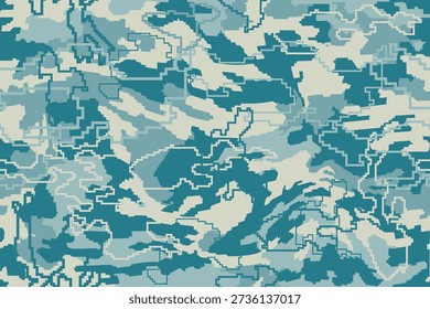 seamless camouflage pattern with bluish colors