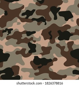 Seamless camouflage pattern . Camo. Abstract background. The print on the fabric. Vector