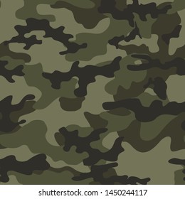 Seamless camouflage pattern is classic.Green.Military Texture.Print on fabric on paper.Vector