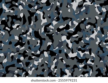 Seamless camouflage pattern. Close-up of military camouflage uniform surface. Seamless texture for printing on clothes, paper, fabric, military paint. Army background, vector pattern.