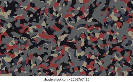 Seamless camouflage pattern. Close-up of military camouflage uniform surface. Seamless texture for printing on clothes, paper, fabric, military paint. Army background, vector pattern.