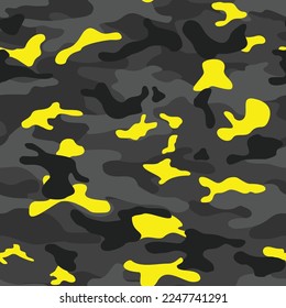 Seamless camouflage pattern of colored spots is modern. Abstract background of spots. Print on fabric and clothing. Vector illustration