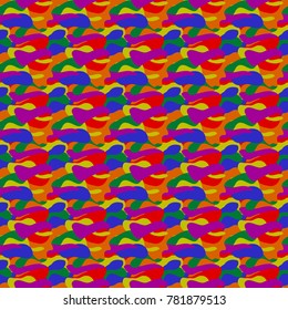 Seamless camouflage pattern in colors of the rainbow flag, vector