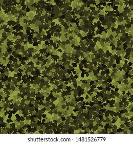 Seamless camouflage. The pattern is composed of brush stains. Random arrangement of elements. Colors of swamps and forest jungles, green, khaki.