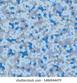 Seamless camouflage. The pattern is composed of brush stains. Random arrangement of elements. The colors of the winter landscape are blue and gray.