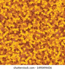 Seamless camouflage. The pattern is composed of brush stains. Random arrangement of elements. The colors are rusty iron, orange, gray, brown.