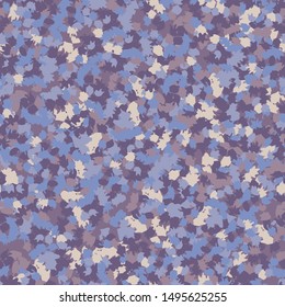 Seamless camouflage. The pattern is composed of brush stains. Random arrangement of elements. The colors of the winter landscape are blue and gray.