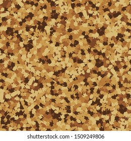 Seamless camouflage. The pattern is composed of brush stains. Random arrangement of elements. The colors are rusty iron, orange, gray, brown.