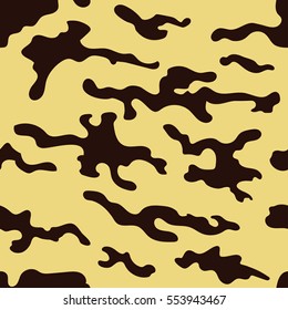 Seamless camouflage pattern. Desert style. Vector illustration.