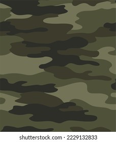 Seamless camouflage pattern, forest khaki texture, army background. Ornament