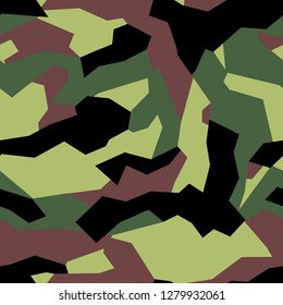 
Seamless camouflage pattern geometric green abstraction print fabric vector