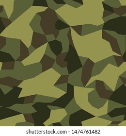 Seamless camouflage pattern geometric modern.Texture.Dark and green spots on green background.Print on fabric on paper.Vector