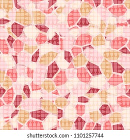 Seamless camouflage pattern. Granite colored texture. Marble abstraction. A grid consisting of strange figures.
