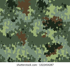 Seamless camouflage pattern in green.The texture is spot abstraction. Print on fabric on paper vector