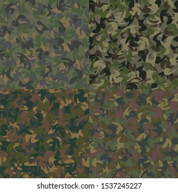 Seamless camouflage pattern, green texture for army or hunting