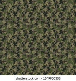 Seamless camouflage pattern, green texture for army or hunting