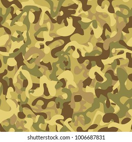 Seamless camouflage pattern in green tones. Vector illustration.