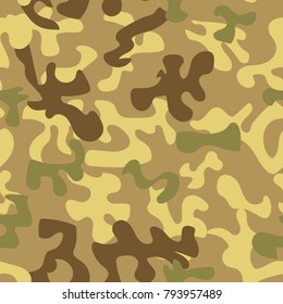 Seamless camouflage pattern in green tones. Vector illustration.