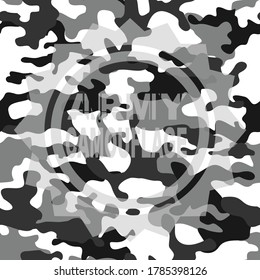 Seamless camouflage pattern in grey.Print on fabric for the textile.Template for the design.Vector
