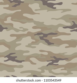 Seamless camouflage pattern. Khaki texture, vector illustration. Camo print background. Abstract military style backdrop