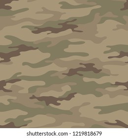 Seamless camouflage pattern. Khaki texture, vector illustration. Camo print background. Abstract military style backdrop