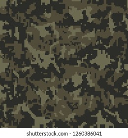 Seamless camouflage pattern. Khaki texture. Camo print background. Abstract military style backdrop. Vector eps10