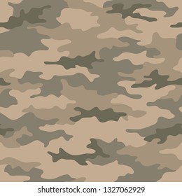 Patrón de camuflaje sin problemas. Textura khaki, ilustración vectorial. Fondo de impresión de cámara. Fondo de estilo militar abstracto