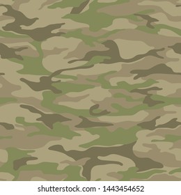 Seamless camouflage pattern. Khaki texture, vector illustration. Camo print background. Abstract military style backdrop
