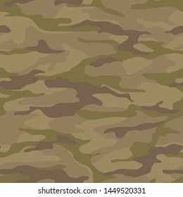 Seamless camouflage pattern. Khaki texture, vector illustration. Camo print background. Abstract military style backdrop